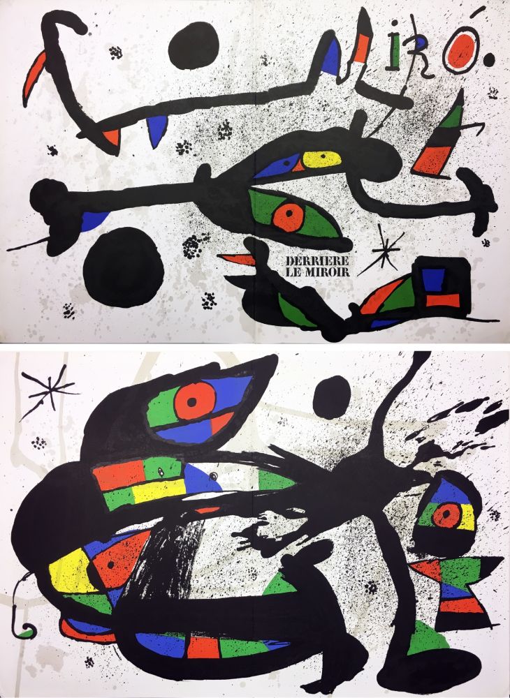 Lithograph Miró - Derrière Le Miroir n° 231 . MIRÓ. SCULPTURES. 2 LITHOGRAPHIES ORIGINALES (1978).