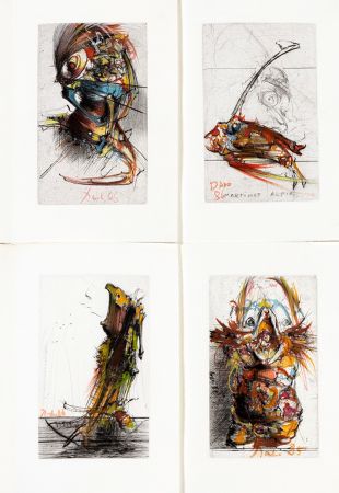 Illustrated Book Dado - DES HIRONDELLES et de quelques oiseaux... Ex de tête, avec 4 gouaches originales.