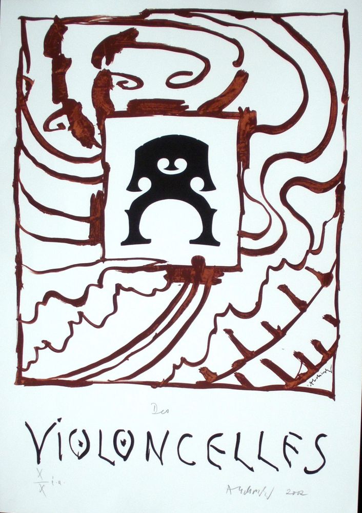 Lithograph Alechinsky - Des Violoncelles 