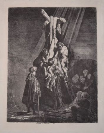 Etching Rembrandt - Descending From The Cross