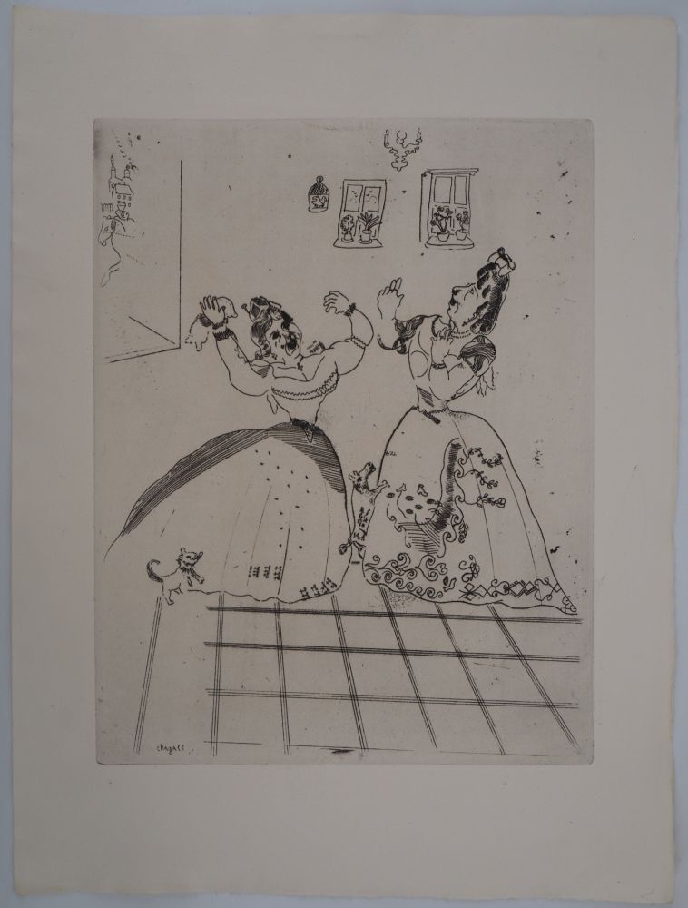 Etching Chagall - Deux danseuses slaves (Dames charmantes et charmantes à tous égards)