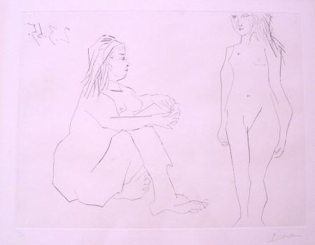 Engraving Picasso - Deux Femmes