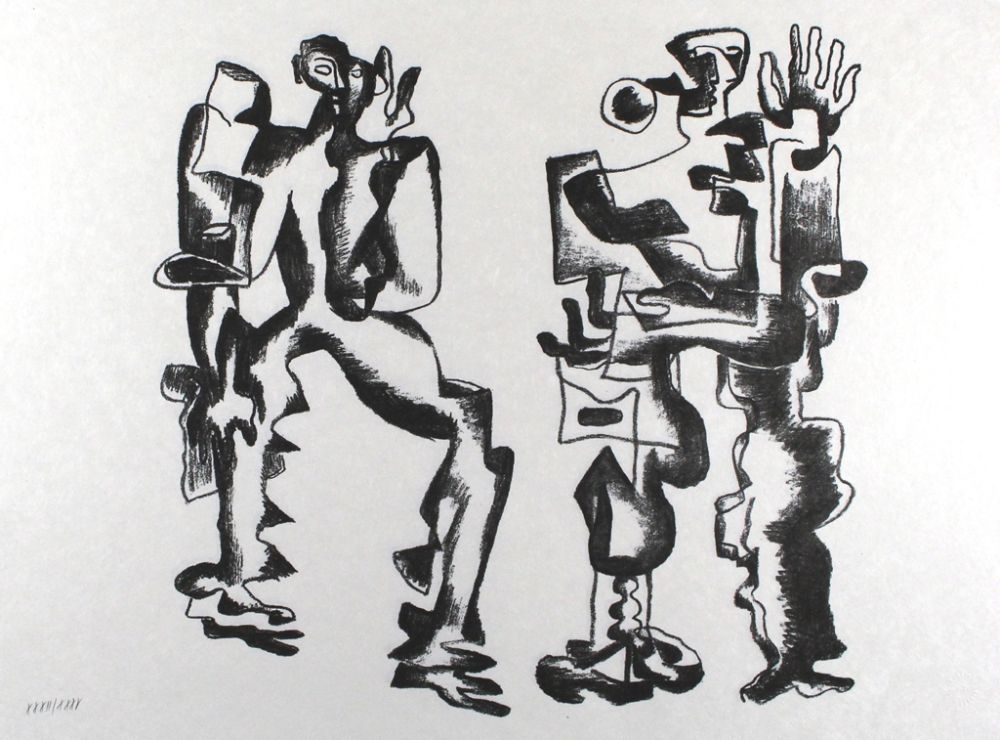 Lithograph Zadkine - Deux figures