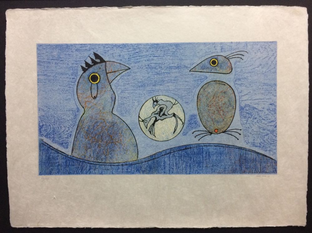 Lithograph Ernst - Deux Oiseaux