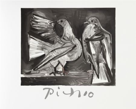 Lithograph Picasso - Deux Pigeons
