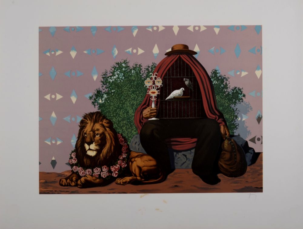 Lithograph Magritte - Deux Tourterelles dans la Chaude Pénombre de leur Maison, 1968