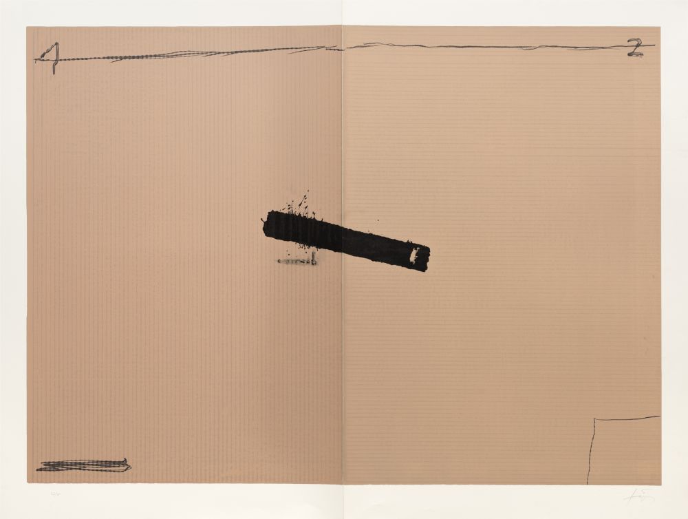 Lithograph Tàpies - Deux volets
