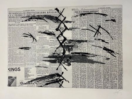 Engraving Tàpies - Diario en papel