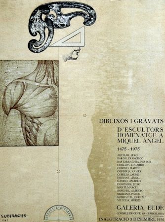 Poster Subirachs - Dibuixos i gravats d'escultors. Homenatge a Miquel Àngel