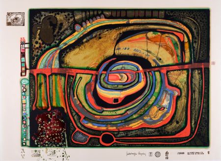 Lithograph Hundertwasser - Die fünfte Augenwaage, Plate 1, 1970-72