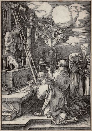 Woodcut Durer - Die Messe des heiligen Gregor (The mass of St. Gregory)