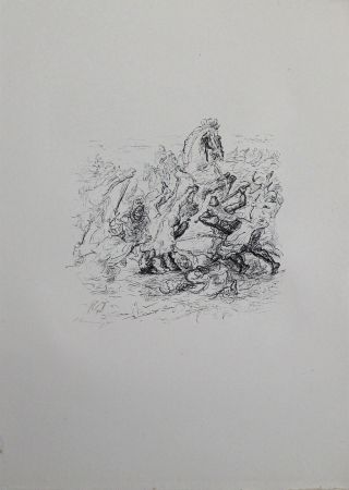 Lithograph Slevogt - Die Schlacht bei Kunaxa 