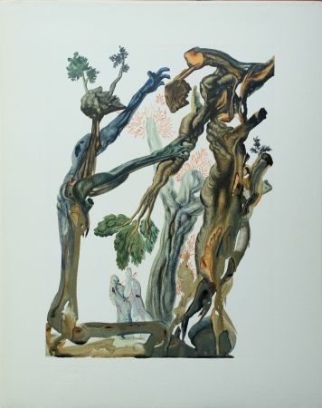 Woodcut Dali - Divine Comédie, Enfer 13, La forêt des suicidés