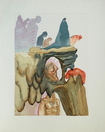 Woodcut Dali - Divine Comédie, Enfer 22, Les prévaricateurs
