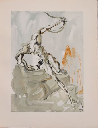 Woodcut Dali - Divine Comédie, Enfer 24, Les voleurs