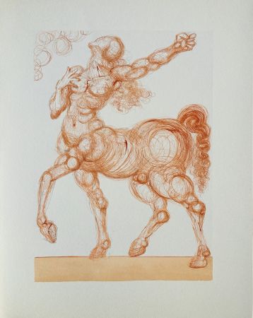 Woodcut Dali - Divine Comédie, Enfer 25, Le centaure