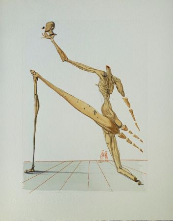 Woodcut Dali - Divine Comédie, Enfer 28, Bertrand de Horn
