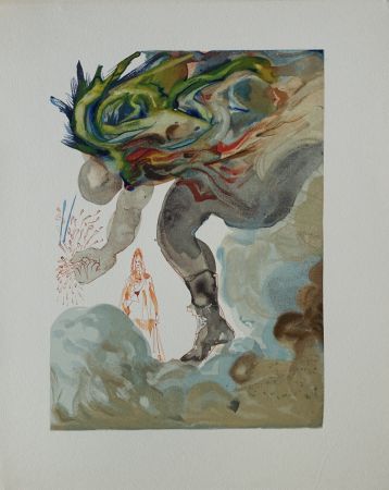 Woodcut Dali - Divine Comédie, Enfer 31, Les géants