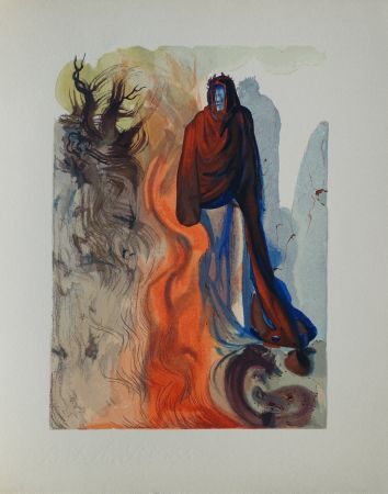 Woodcut Dali - Divine Comédie, Enfer 34, Apparition de Pluton