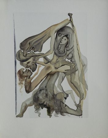 Woodcut Dali - Divine Comédie, Enfer 4, Les limbes