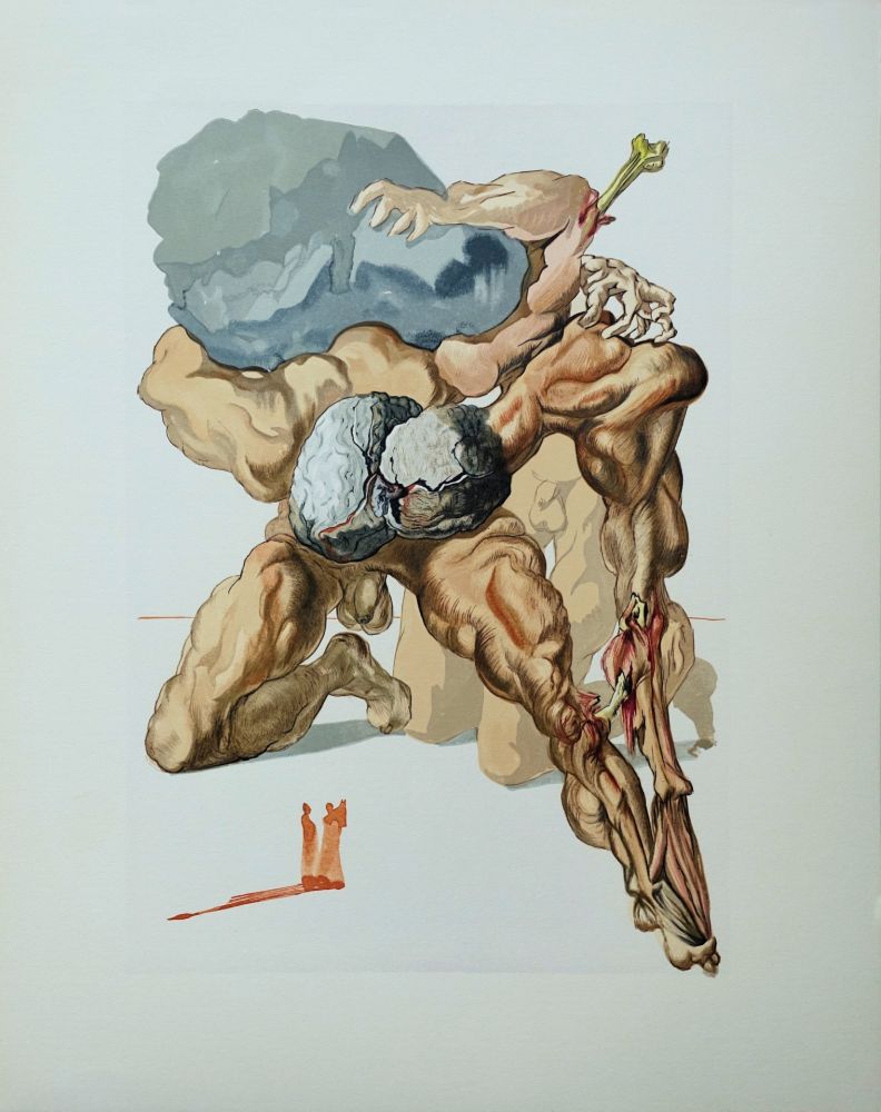 Woodcut Dali - Divine Comédie, Enfer 7, Les avares et les prodigues
