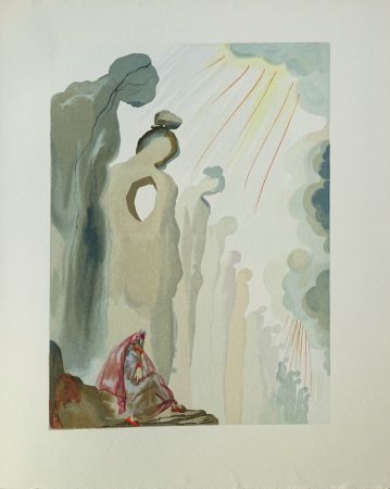 Woodcut Dali - Divine Comédie, Purgatoire 13, La seconde corniche