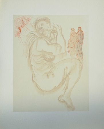 Woodcut Dali - Divine Comédie, Purgatoire 19, Le songe de Dante