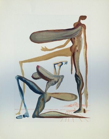 Woodcut Dali - Divine Comédie, Purgatoire 22, La prodigalité
