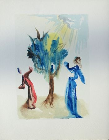 Woodcut Dali - Divine Comédie, Purgatoire 24, L'arbre du châtiment