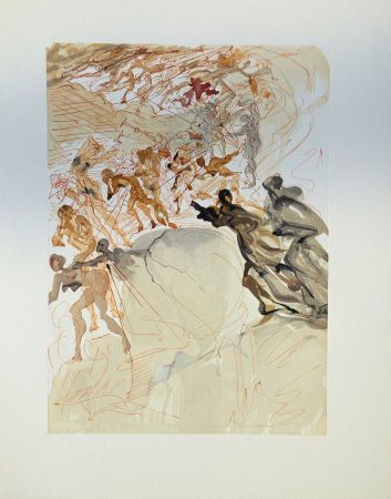 Woodcut Dali - Divine Comédie, Purgatoire 25, La luxure