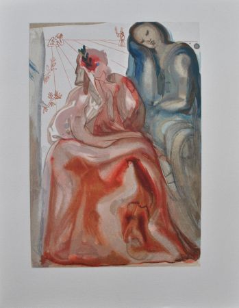 Woodcut Dali - Divine Comédie, Purgatoire 31, La confession de Dante
