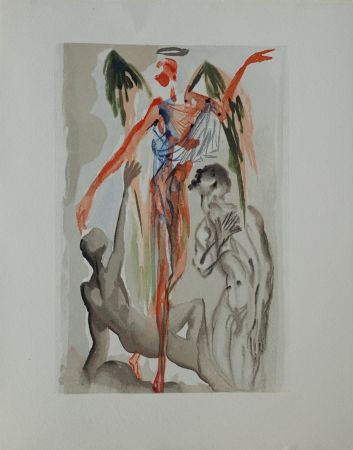 Woodcut Dali - Divine Comédie, Purgatoire 32, La confession de Dante