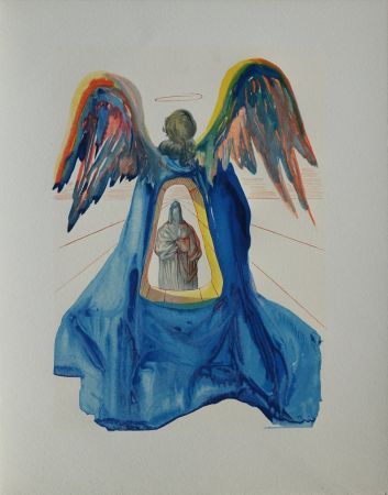 Woodcut Dali - Divine Comédie, Purgatoire 33, Dante purifié