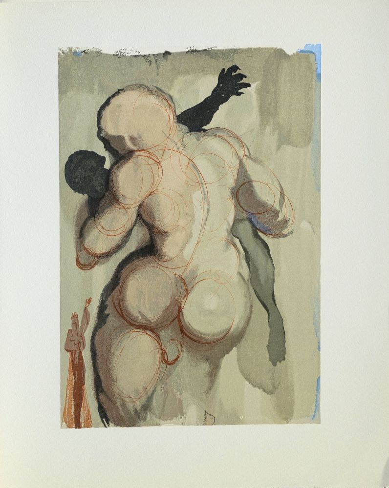 Woodcut Dali - Divine Comédie, Purgatoire 6, Les morts par violence