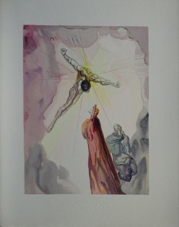 Woodcut Dali - Divine Comédie, Paradis 14, Apparition du Christ