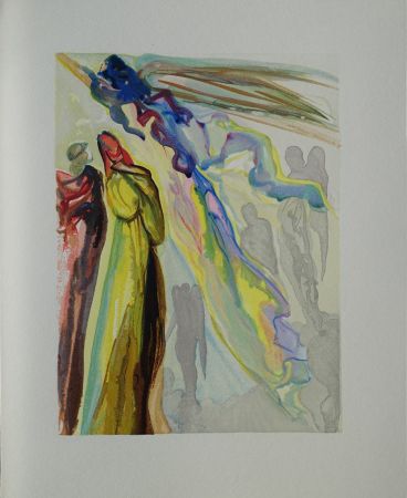 Woodcut Dali - Divine Comédie, Paradis 16, Apparition de l'ancêtre