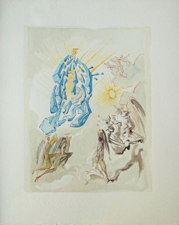 Woodcut Dali - Divine Comédie, Paradis 26, Dante recouvre la vue