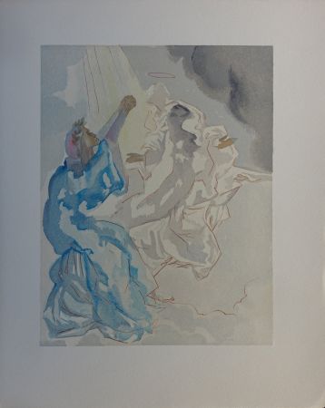 Woodcut Dali - Divine Comédie, Paradis 5, Nouvel aspect de Béatrice