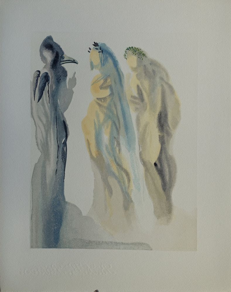 Woodcut Dali - Divine Comédie, Paradis 9, Le ciel de Vénus