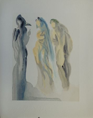 Woodcut Dali - Divine Comédie, Paradis 9, Le ciel de Vénus