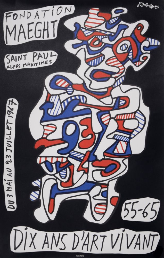 Lithograph Dubuffet - Dix ans d'art vivant, 1967