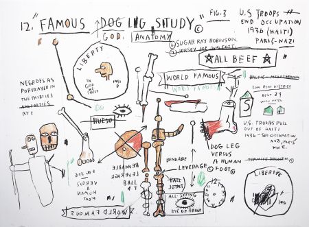 Screenprint Basquiat - Dog Leg Study