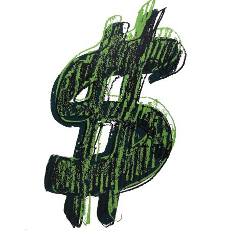 Screenprint Warhol - Dollar Sign, Green (FS II.278)