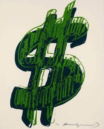 Screenprint Warhol - Dollar Sign, Green (FS II.278)