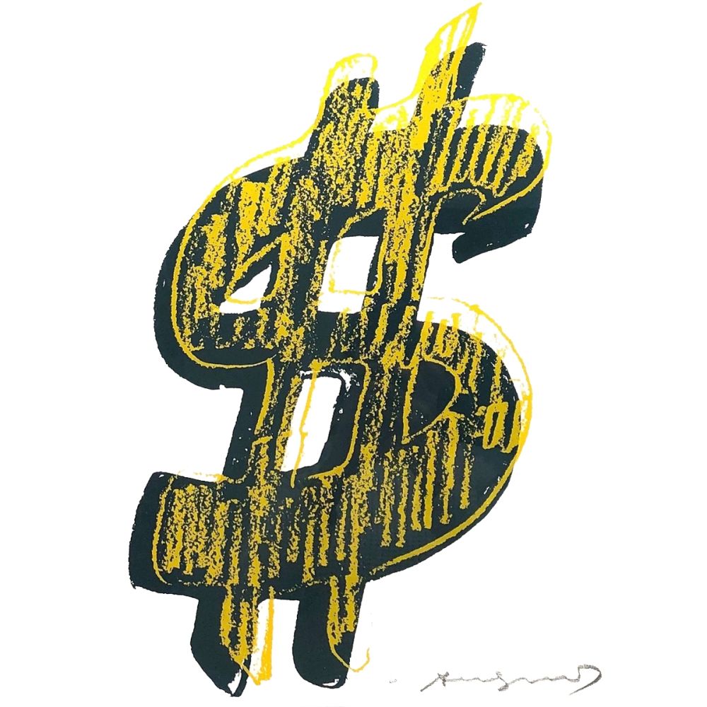 Screenprint Warhol - Dollar Sign, Yellow (FS II.278)