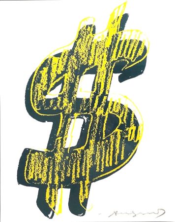 Screenprint Warhol - Dollar Sign, Yellow (FS II.278)