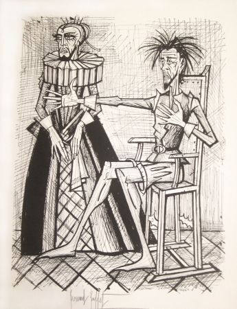 Lithograph Buffet - Don Quichotte et la duègne barbue
