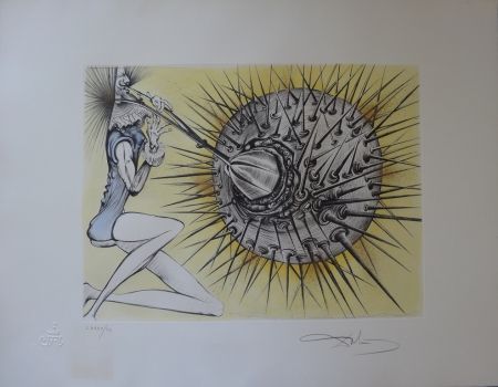 Engraving Dali - Don Quichotte et l'Oursin