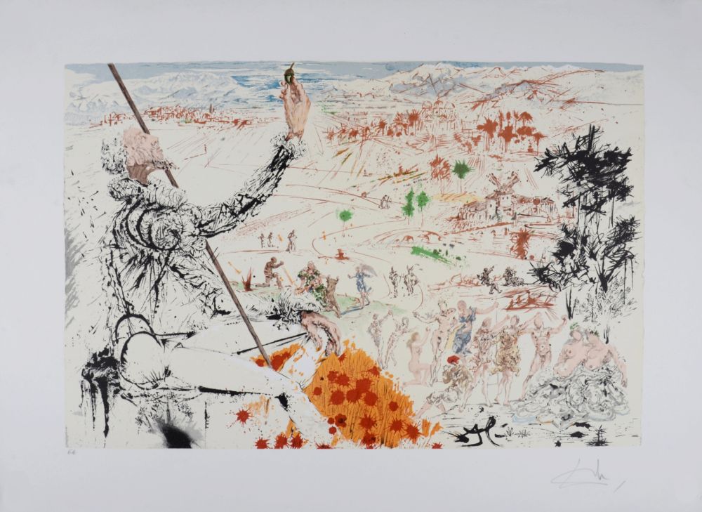 Etching Dali - Don Quichotte : L'Age d'Or, 1957 - Hand-signed