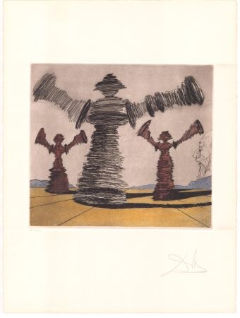 Etching Dali - Don Quijote - l'homme tournant